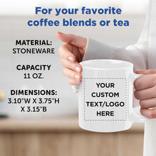 Father’s Day Custom Ceramic Coffee Mugs 11 oz. Set of 10/50/100, Personalized Bulk Pack - Coffee Cup Set, Iced Coffee Cup, Gaming Mug for Dad - White