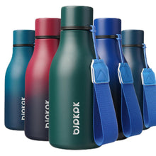 BJPKPK Insulated Water Bottles, 18 oz Stainless Steel Metal Water Bottle with Strap, BPA Free Leak Proof Jugs, Mugs, Flasks, Reusable Thermal Flasks for Sports & Travel, Orange