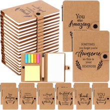 Resurhang 36 Pack Appreciation Gifts Bulk Inspirational Spiral Notebook with Sticky Note Pen, Note Pads Motivational Journals Thank You Gifts for Employee Volunteer Teacher Nurse Team (Pattern)