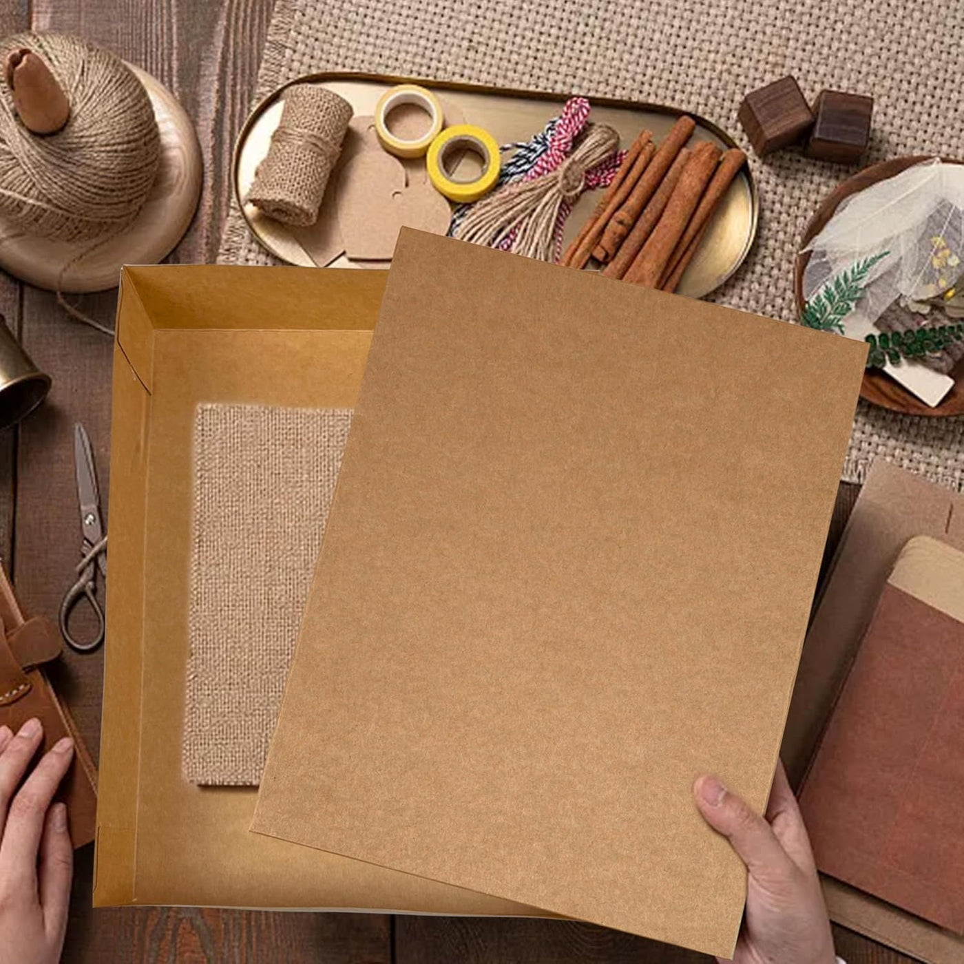 MUMULULU 8 PCS Kraft Paper Gift Boxes with Lids Sizes 11'' x 7.48'' Brown Boxes for Birthdays Graduations Christmas Weddings Baby Showers