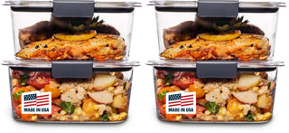 Rubbermaid Brilliance Tritan Plastic Food Storage Containers BPA Free Airtight Lids Ideal for Lunch Meal Prep & Leftovers Set of 5 (3.2 Cup)
