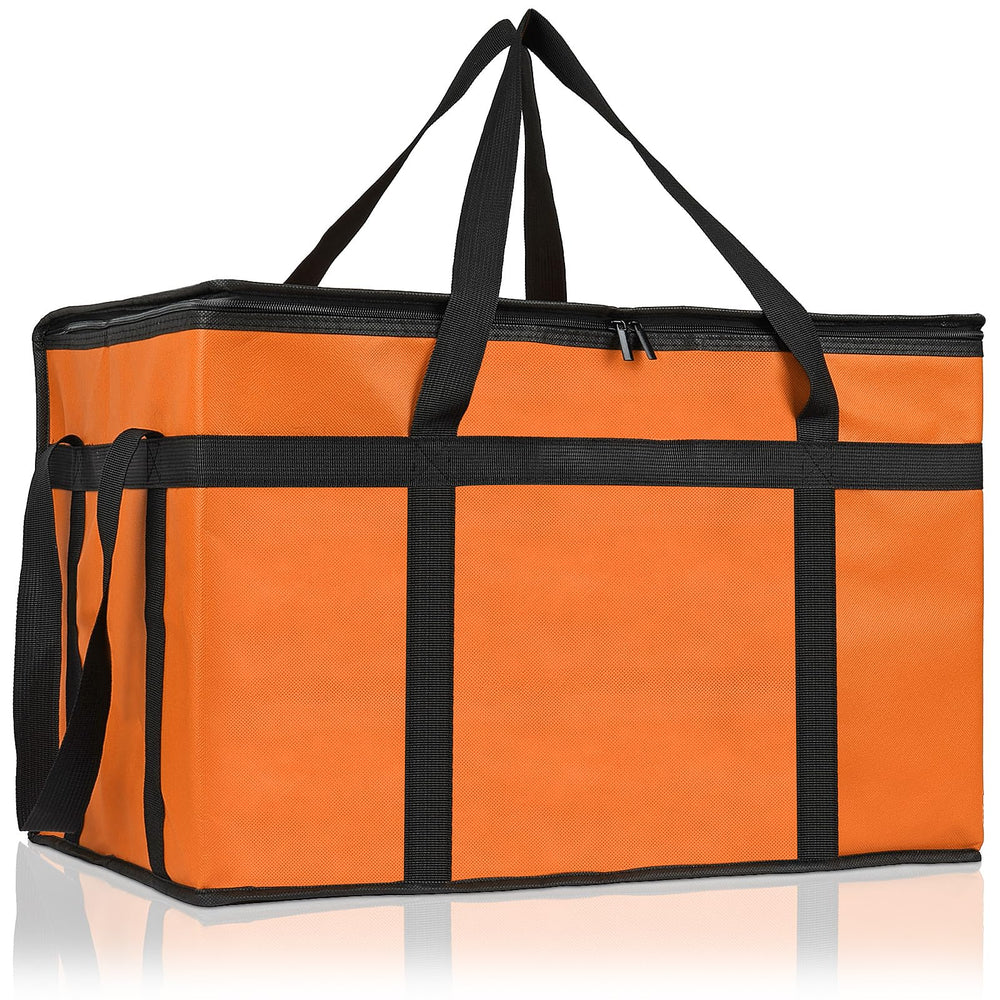 PEASUG Insulated Bags for Food Delivery, XXXL Pizza Delivery Bags, Large Capacity Cooler Bag Keep Food Warm for Grocery Shopping and Catering, Foldable, Heavy-Duty (Black)