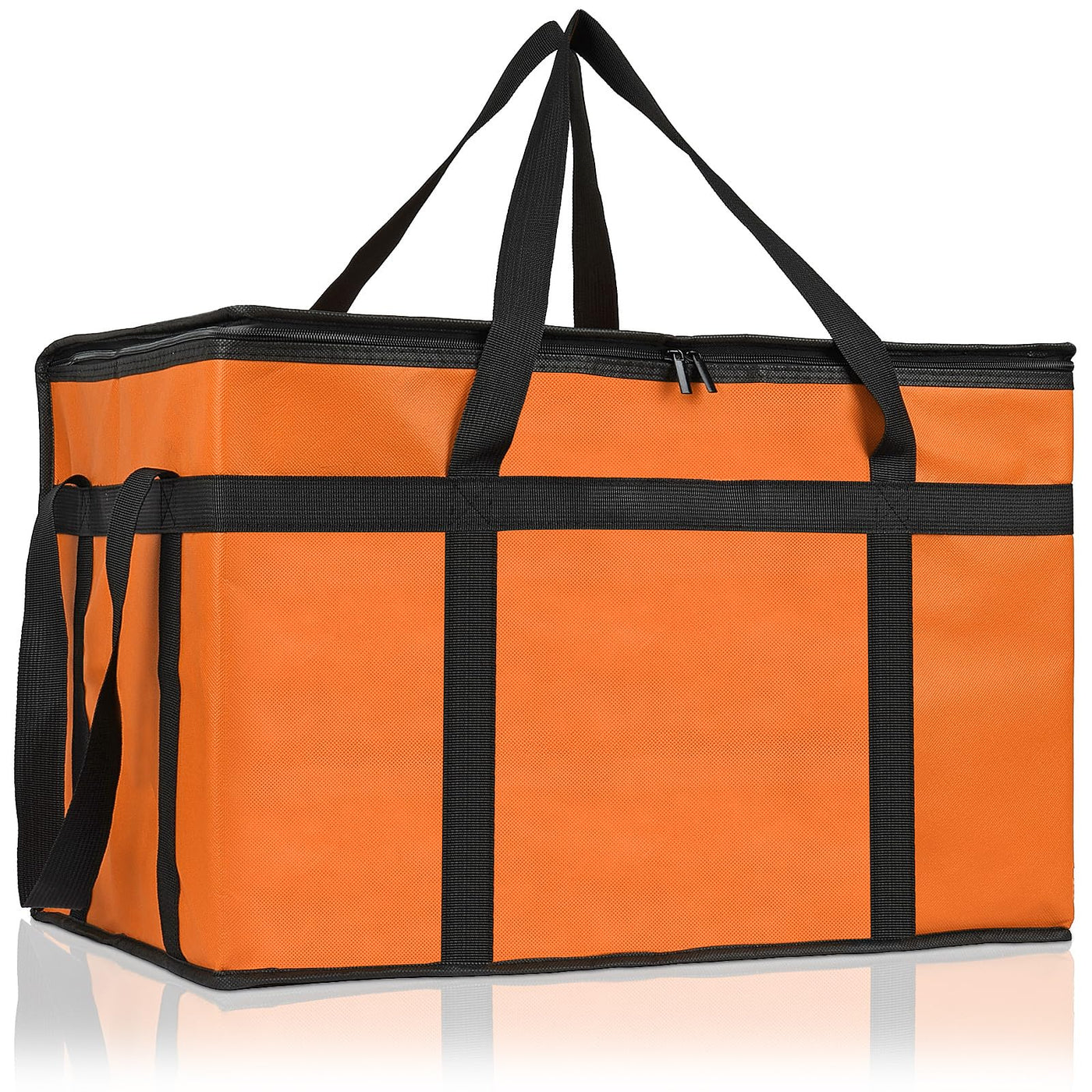 PEASUG Insulated Bags for Food Delivery, XXXL Pizza Delivery Bags, Large Capacity Cooler Bag Keep Food Warm for Grocery Shopping and Catering, Foldable, Heavy-Duty (Black)