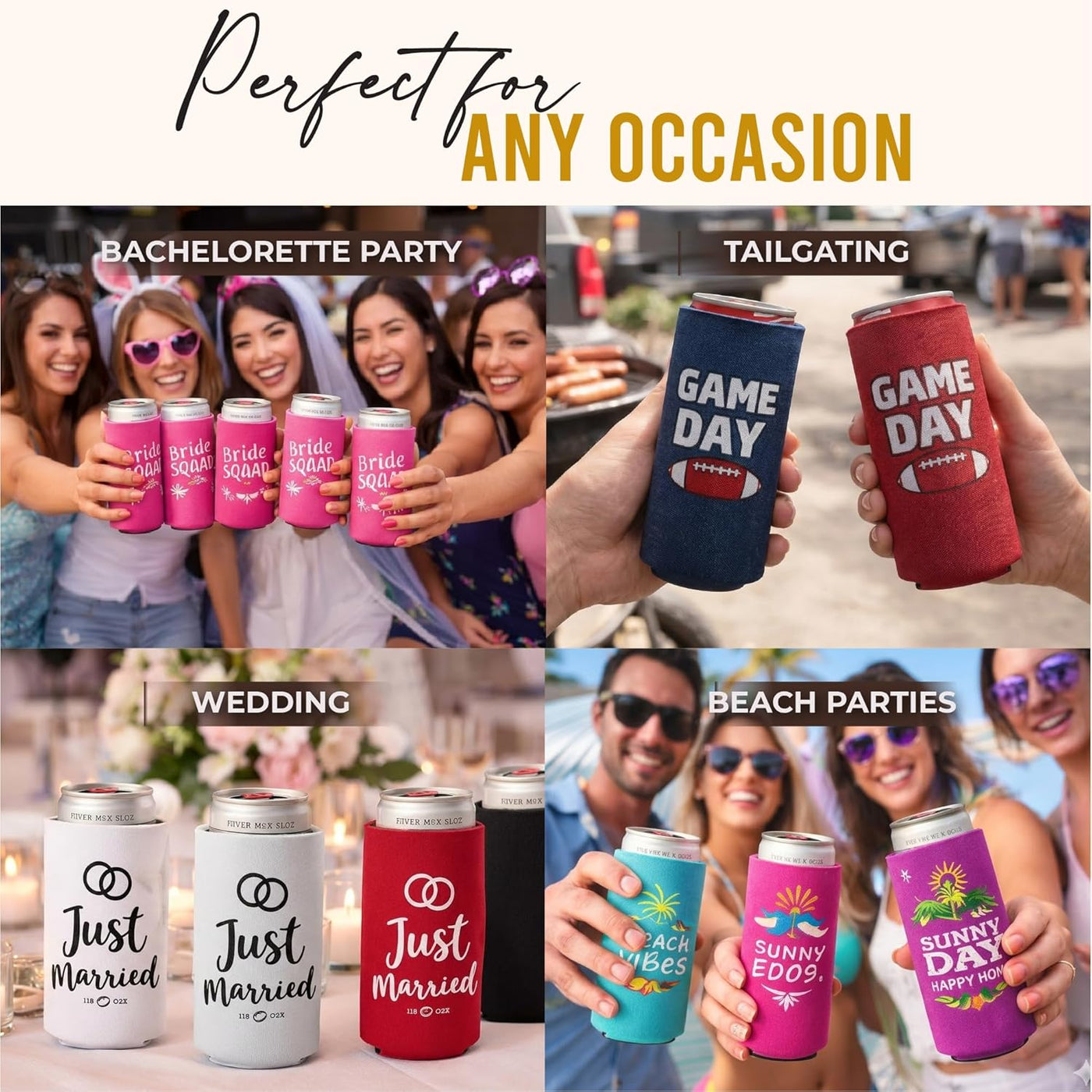 Slim Can Cooler Sleeves 12 Pack– Blank Foldable Neoprene 12oz Can Insulators – Skinny Beverage Coolers for Beer & Soda – Sublimation-Ready (Assorted)