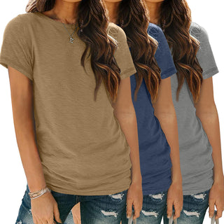 SUNBS Womens 3 Pack T-Shirts Short Sleeve Summer Tops Fashion Basic Tees Comfy Casual Vacation Outfits Workout Clothes 2026