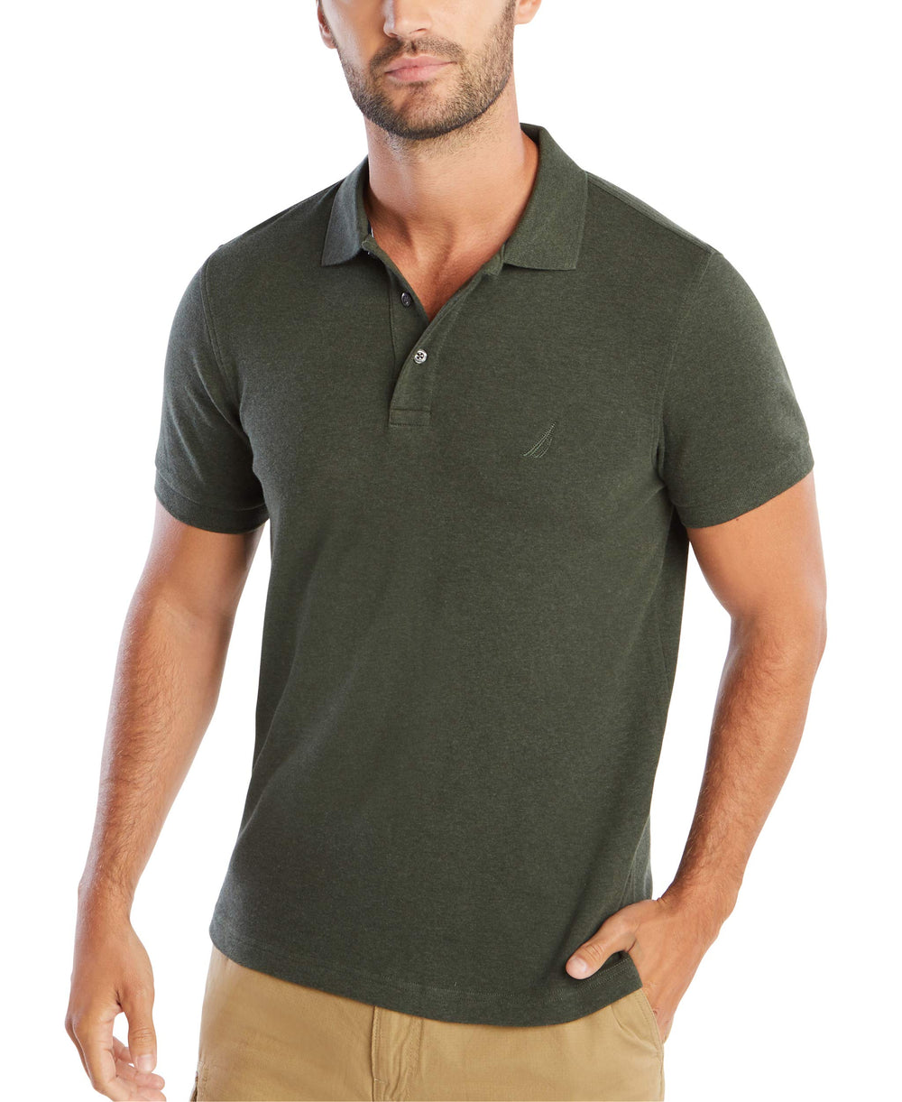 Nautica Men's Classic Fit Short Sleeve Dual Tipped Collar Polo Shirt