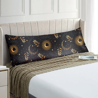 EXQ Home Silky Satin Pillowcase for Hair and Skin,Printed Pillow Cases Standard Size Set of 2 Satin Pillow Case 2 Pack with Envelope Closure(Ink Leaf, 20x26)
