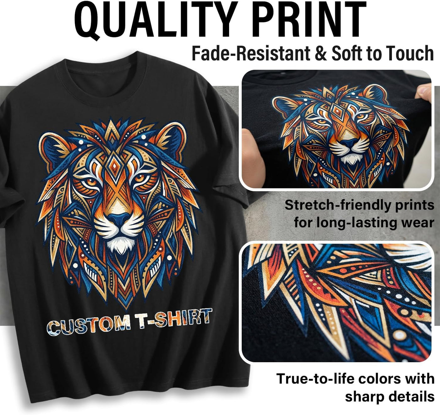 Custom T Shirts with Photo/Logo/Text - Personalized Comfort Cotton Tee for Men Women Design Your Own Shirt Front & Back Print