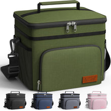 HOTOR Insulated Lunch Box for Men & Women - Leak-Proof Cooler Lunch Bag with 4 Pockets, Adjustable Strap, Ideal for Work, Picnic, Travel - Medium, Black, 10.2"×6.9"×8.5"