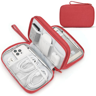 FYY Travel Cable Organizer Pouch Electronic Accessories Carry Case Portable Waterproof Double Layers All-in-One Storage Bag for Cord, Charger, Phone, Earphone Black