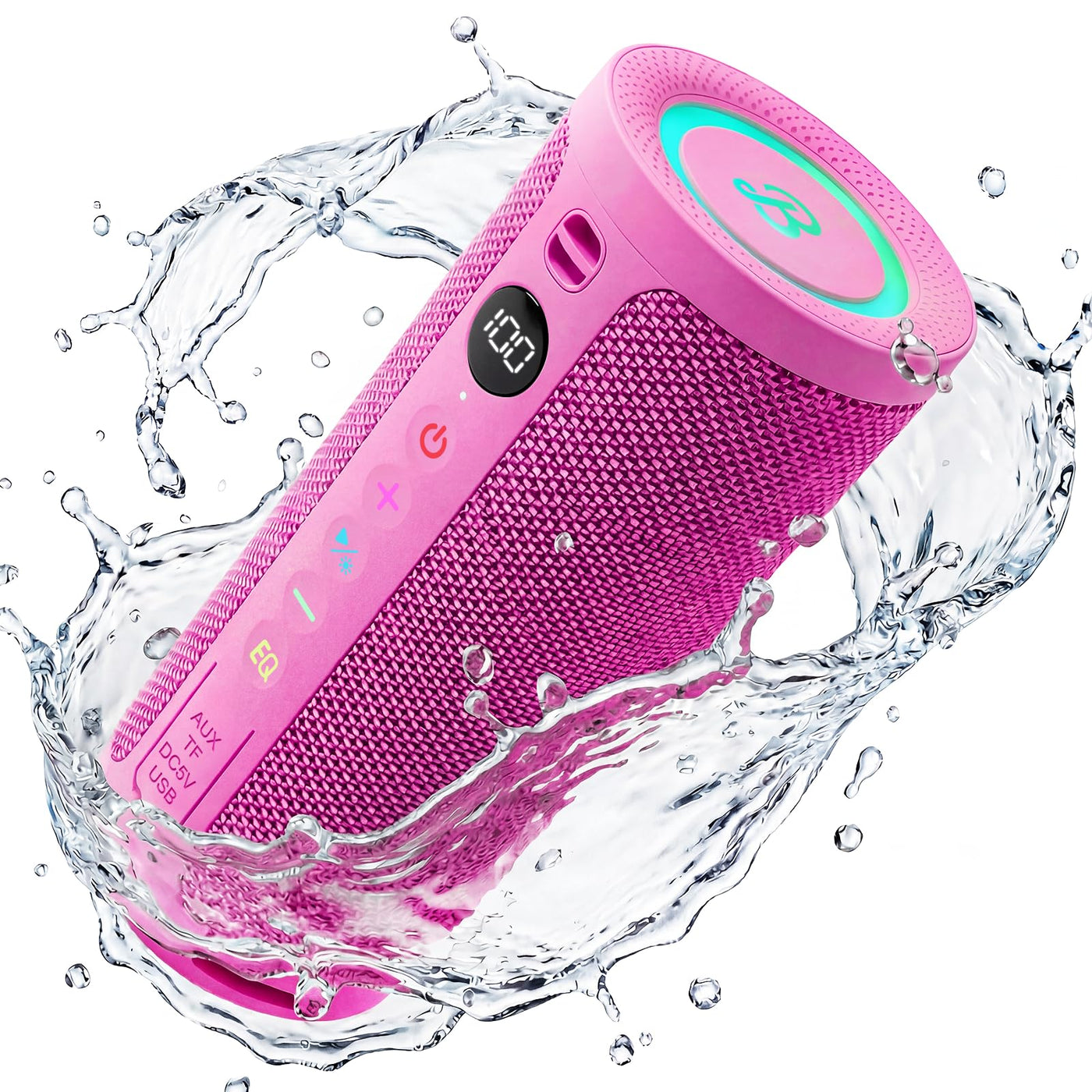 BassBloom Roar 3 Portable Bluetooth Speaker,20W Powerful Sound with JIKE Bass,IPX6 Waterproof,24H Playtime,Bluetooth 5.4,RGB Lights,Wireless TWS Pairing,Outdoor for Camping and Beach (Black)