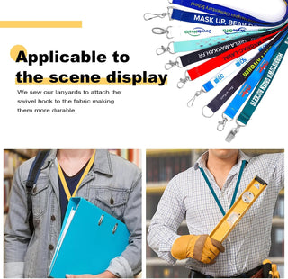 Auroyagift Personalized Lanyard with Logo Text Name 5/10/100/1000PCS, Neck Straps Keychains Customize For Women Men, ID Badges,Keys Office School Event
