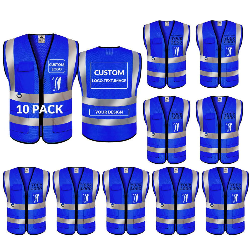 BeautyWill Custom Safety Vest Logo Class 2 High Visibility Reflevtive Vest Outdoor Protective Workwear