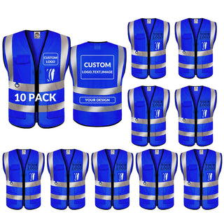 BeautyWill Custom Safety Vest Logo Class 2 High Visibility Reflevtive Vest Outdoor Protective Workwear