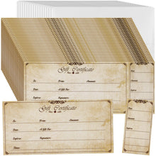Nuanchu 100 Sets Gift Certificates for Business Christmas Blank Gift Certificate Cards Vouchers Coupon Card with 100 Envelopes for Salon Spa Restaurants Birthday, 4.7 x 2.4 in (Wood Color,Classic)