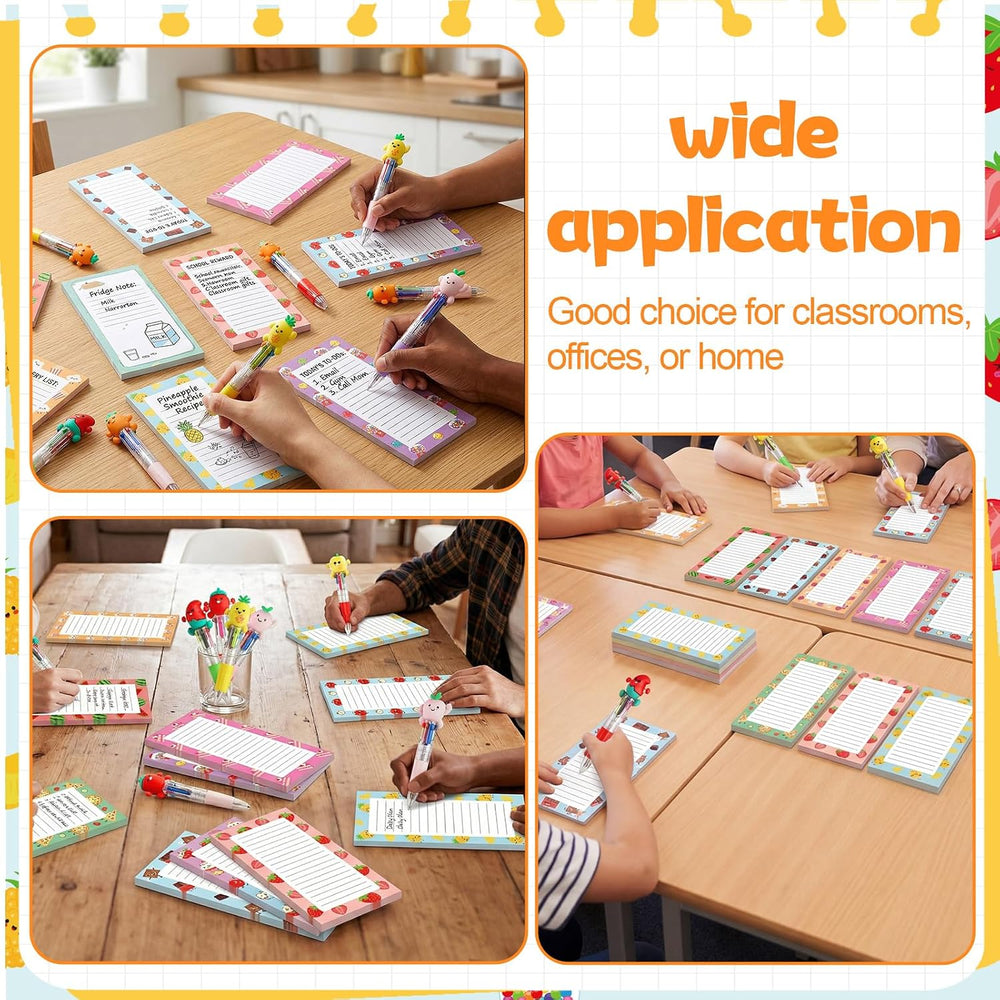 QOUBAI 30 Sets Back to School Gifts for Students Bulk Summer 4 in 1 Multicolor Ballpoint Pens and Notepads Kits First Day of School Student Gifts Bulk for Kids Preschool Welcome to School Supplies