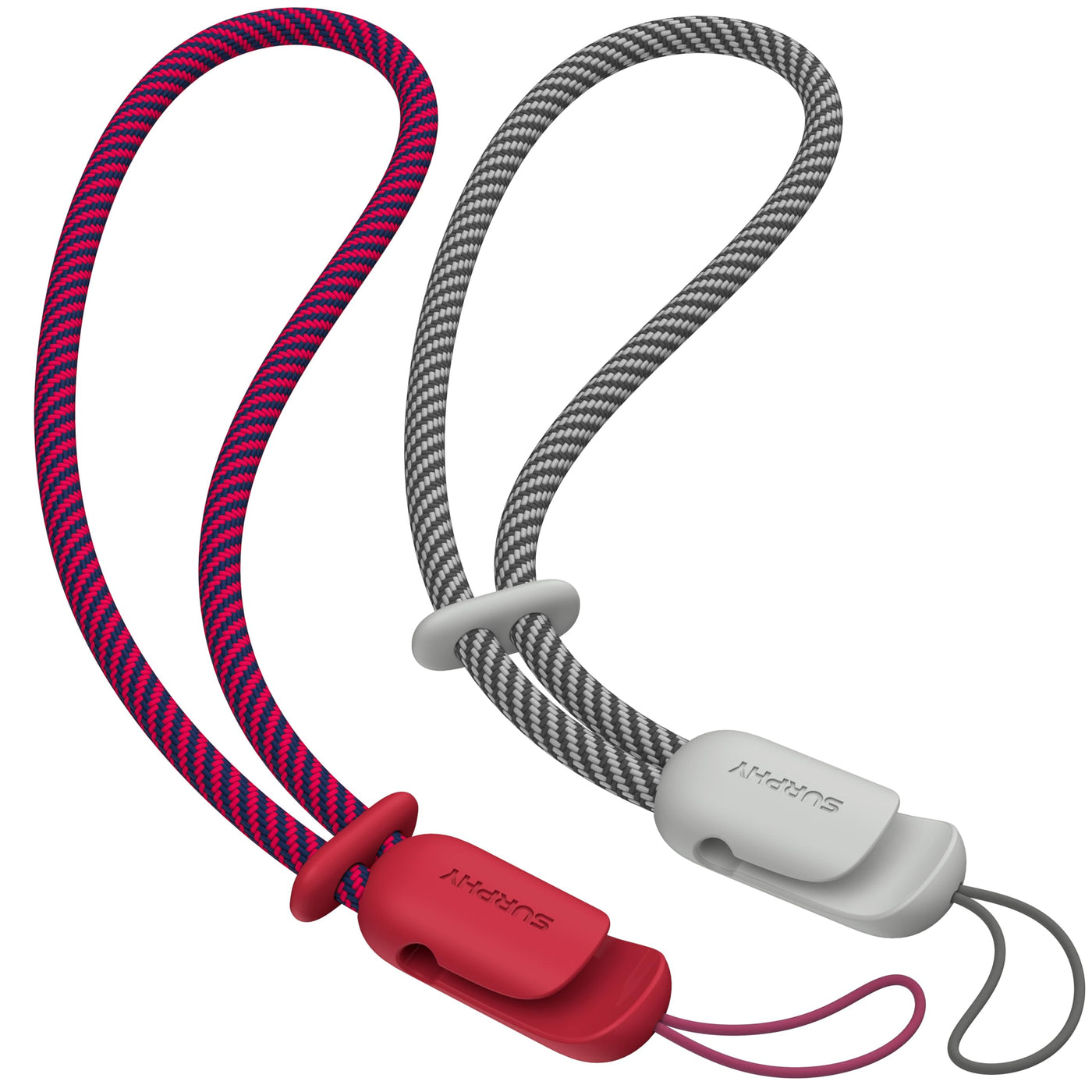 SURPHY 2 Pack Phone Lanyard for Cellphone Case, Phone Wrist Strap for Case, Cellphone Strap with 2-Color Braided, Charm Wrist Lanyard for Women and Men, Pink & Gray