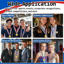 RAINFLOW 9 Pieces Gold Silver Bronze Award Medals - 1st 2nd 3rd Place Metal Olympic Style for Sports, Competitions, Talent Shows, 2 Inches Winner Medals with Neck Ribbon
