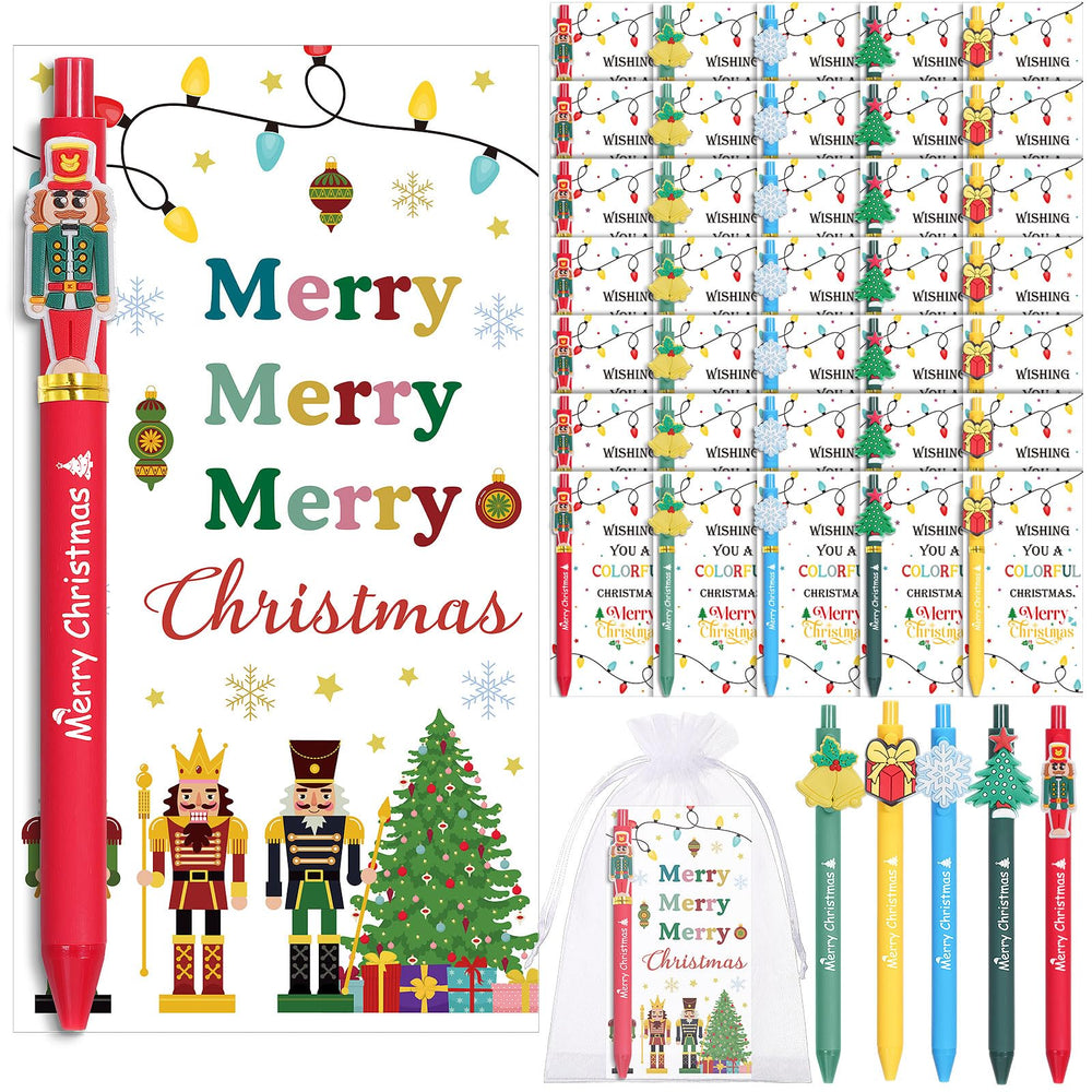 Marspark 30 Set Welcome Back to School Gifts Bulk Ballpoint Pens and Greeting Cards Set with Bags Twist Ties Composition First Day of School Gifts for Teacher Student Classroom Party Favors Supplies
