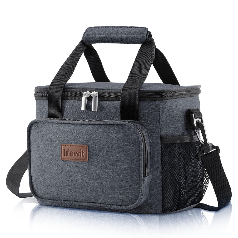 Lifewit Medium Lunch Bag, Insulated Lunch Box, Soft Cooler Cooling Tote for Adult Men Women, Black 12-Can (9L)