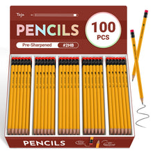 Taja 50 Pack Wood-Cased #2 HB Pencils, Bulk Pre-Sharpened Pencils with Top Erasers, Perfect for School & Classroom Writing and Drawing - Macaron