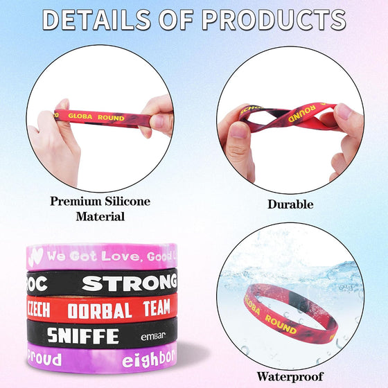 Custom Rubber Bracelets with Text Logo Clipart Customizable Bracelet Personalized 1/2 Inch Silicone Wristbands for Awareness, Events, Support, Promotions - hover image
