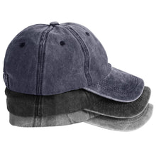 MEINICY 3 Packs Washed-Cotton Plain Baseball Cap, Vintage Adjustable Dad Hats Gift for Men/Women,Unstructured