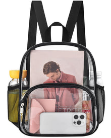 Busiuw Clear Backpack for Stadium Events Stadium Approved Clear Backpack 12x12x6 with Front Pocket for Concert Sport Fashion Women Backpack Events Work Travel