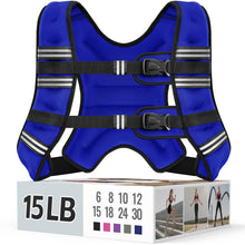 Zeerun Weighted Vest, 6lb/8lb/10lb/12lb/15lb/18lb/20lb/24lb/30lb for Men Women, Reflective Stripe Adjustable Buckle, Comfortable Durable Rucking Vest for Walking Running Strength Training