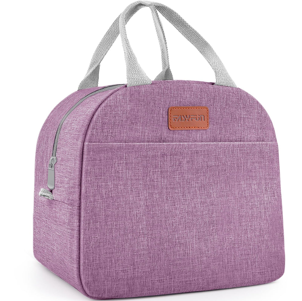 Lunch Bag for Women & Men Adult Insulated Lunch Box, Small Leakproof Cooler Food Lunch Containers Reusable High Capacity Lunch Tote Bags for Work, Travel, Outdoor (Grey)