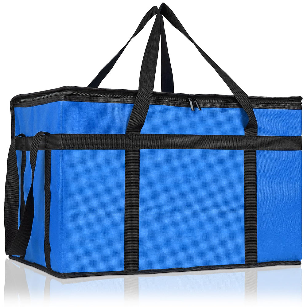 PEASUG Insulated Bags for Food Delivery, XXXL Pizza Delivery Bags, Large Capacity Cooler Bag Keep Food Warm for Grocery Shopping and Catering, Foldable, Heavy-Duty (Black)