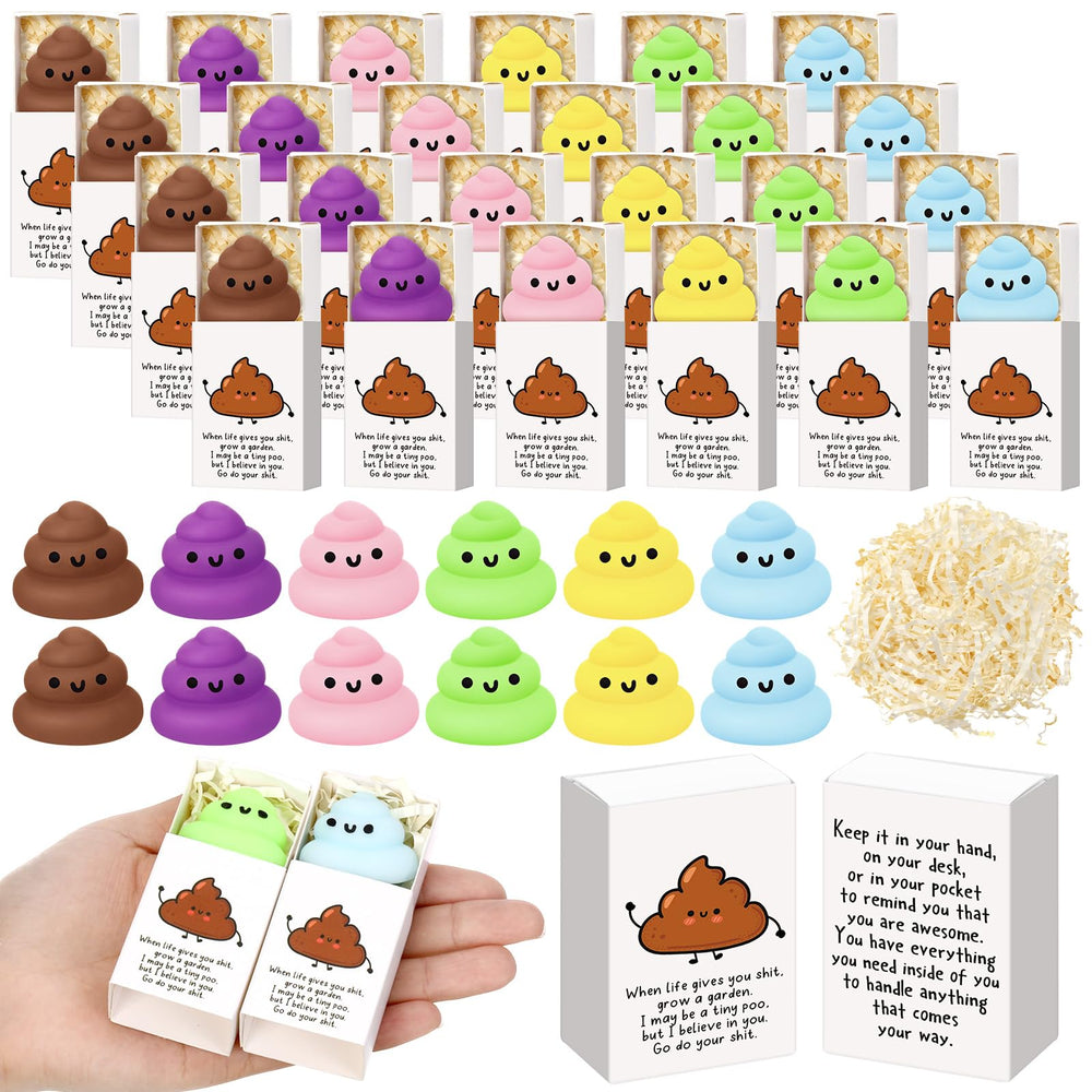 Wettarn 75 Sets Appreciation Gifts Cute Stress Balls with Support Boxes Bulk Party Favors for Employee Coworker Team Group Stuffers Office Prizes Positive Desk Decor