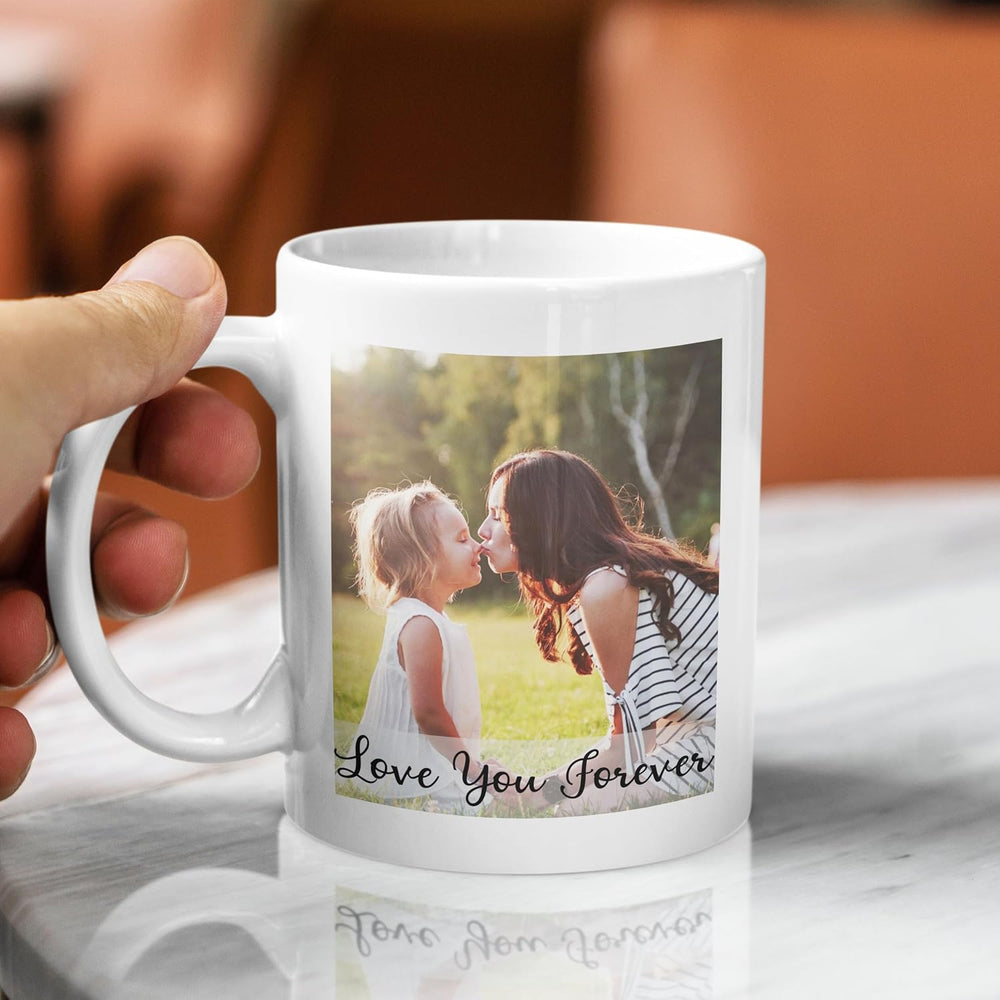 Custom Mug Upload Your Picture Personalized Coffee Mug with Photo Text Name Customized 11 Oz/15 Oz Tea Cup Unique Ideas Gifts for Men Women Mom Dad Couple Girlfriend Boyfriend Friend Family