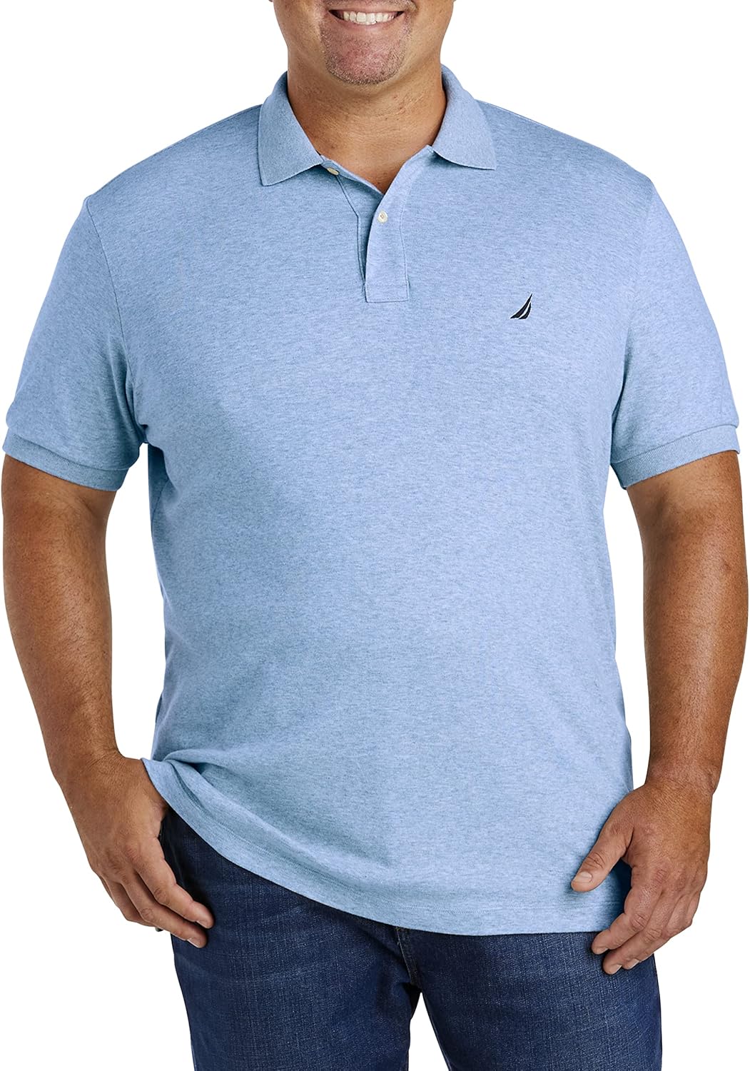 Nautica Men's Classic Fit Short Sleeve Dual Tipped Collar Polo Shirt