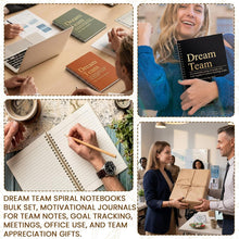 Gueevin 24 Pcs Dream Team Spiral Notebook Set Earthtone Notebook, Inspirational Team Gifts for Coworkers Teammates Employee Appreciation Office Work Thank You Gifts 5.8" x 8.3"