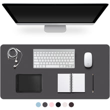 Leather Desk Pad Protector,Non-Slip Desk Pad,on-Slip PU Leather Large Mouse Pad,Easy Clean Desk Protecor Mat,Writing Pad for Office Work/Home/Decor(Black, 23.6" x 13.7")