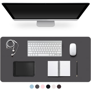 Leather Desk Pad Protector,Non-Slip Desk Pad,on-Slip PU Leather Large Mouse Pad,Easy Clean Desk Protecor Mat,Writing Pad for Office Work/Home/Decor(Black, 23.6" x 13.7")