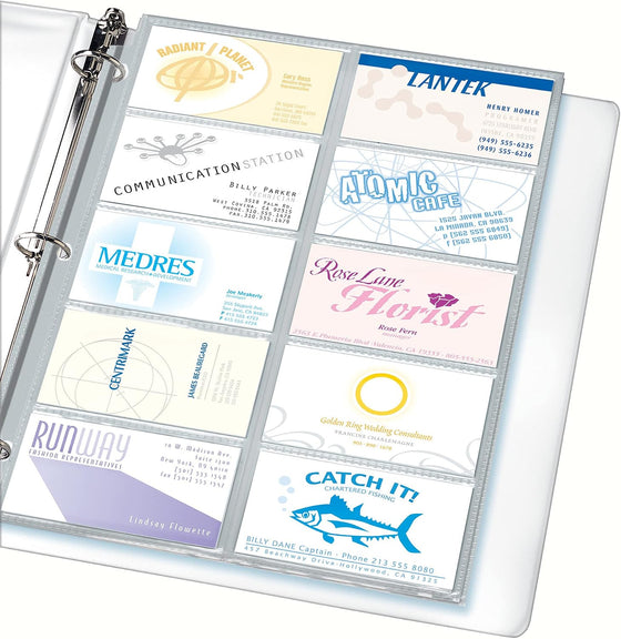 Avery Clear Business Card Organizer Pages for 3 Ring Binders, Pack of 10, Holds 200 Cards Total (76009) - hover image