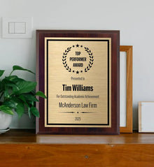 Award Plaques Personalized with Your Text and Title - Engraved Plaque Customized for Employee Appreciation, Recognition, Retirement, Service, Thank You, and more - Custom Awards for Employees, Co-Worker, Friends - Choose Your Size: (6x8 Gold/Black)