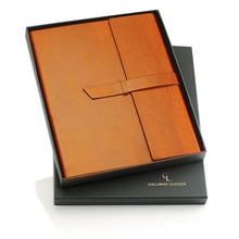 GALLAWAY LEATHER Padfolio Portfolio Folder – Slim Portfolio Folio Organizer Holder for Letter Legal A4 Note Pads Notebooks for Men Women Refillable Business Leather Portfolio Binder, Dark Chocolate