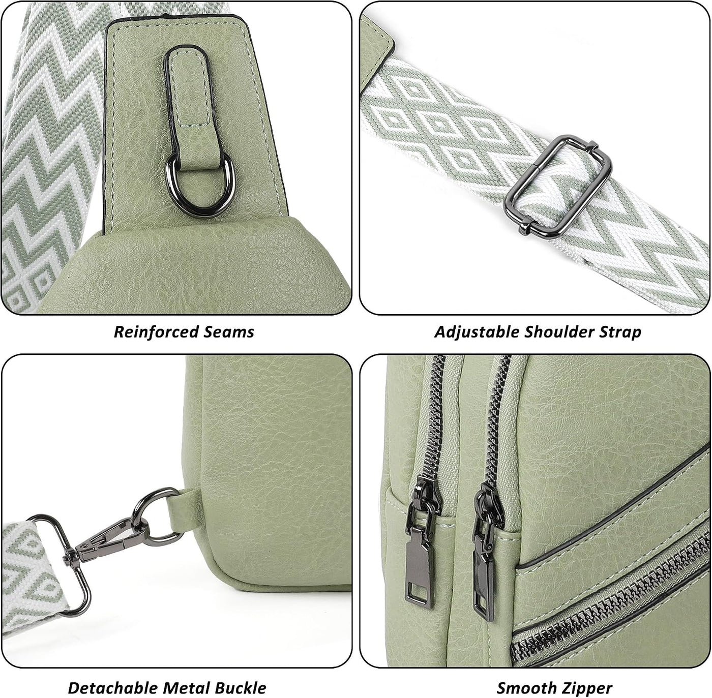 TANTOMI Sling Bag Crossbody Bags for Women Leather Cross Body Bag Trendy Fanny Pack Chest Travel Purse with Adjustable Strap
