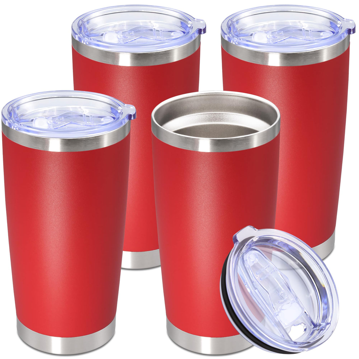 20oz Tumbler Stainless Steel Tumbler Cup with Lid Vacuum Insulated Double Wall Travel Mug, Durable Powder Coated Travel Coffee Tumbler Mug for Hot & Cold Drinks, Purple,1 Pack