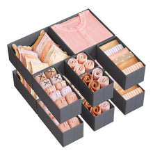 SONGMICS Drawer Organizers, Dresser Divider Organizers, Set of 12, Foldable Fabric Storage Boxes for Socks, Underwear, Bras, Ties, Scarves, Summer Sand URDZ006Y02