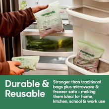Compostic Compostable Sandwich Bags, Snack Bags, Quart & Gallon Food Storage Bags Variety Pack (145 Count) — Resealable Zip-Seal, Plant-Based, Freezer & Microwave Safe, Non-Toxic, BPA-Free, GMO-Free
