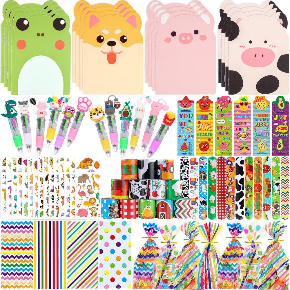 Stationery Party Pack, 24 Pack Birthday Goodie Bags with Multicolor Pen Mini Notebooks for Goodie Bag Classroom Gifts Kids Class Rewards Prizes