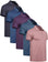 Setd(5 Pack)-heather-jujube Red/Blue/Purple/Deep Blue/Black