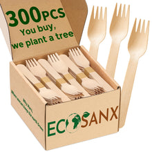 ECOSANX® 120 PCs Disposable Wooden Cutlery set 6.3" Splinter Free Compostable Utensils for party, Eco-Friendly, 100% All-Natural Bamboo Utensils set for picnic, Bamboo cutlery set for Events & More