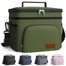 HOTOR Insulated Lunch Box for Men & Women - Leak-Proof Cooler Lunch Bag with 4 Pockets, Adjustable Strap, Ideal for Work, Picnic, Travel - Medium, Black, 10.2"×6.9"×8.5"