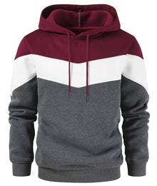 Gesean Men's Novelty Color Block Pullover Fleece Hoodie Long Sleeve Casual Sweatshirt with Pocket
