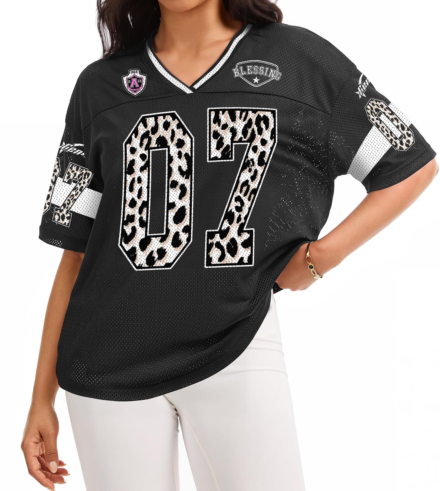 Jersey Shirts for Women Y2K Graphic Tees Oversized Streetwear Rave Concert Outfits